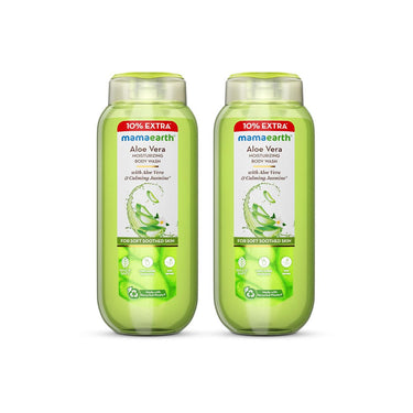 Mamaearth Moisturizing Body Wash With Aloe Vera & Calming Jasmine Scent For Soft & Soothed Skin - 275 Ml|Intensely Moisturizes|Long Lasting Fragrance|Deeply Cleanse|All Skin Type(Pack Of 2)